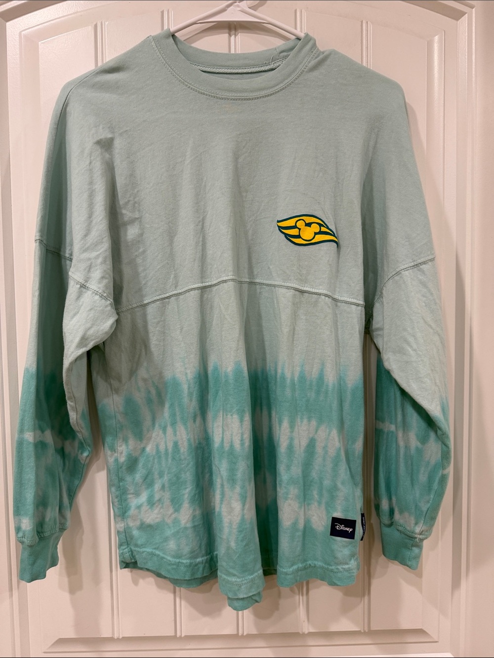 EUC Disney Mint Green Tie-Dye Long Sleeve Tee Cruise Spirit Jersey